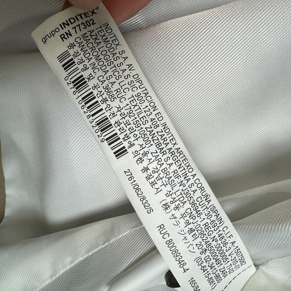 ZARA Cropped Lapel Blazer Taupe Brown Tailored Blazer Open Front Womens Academia - Picture 10 of 16